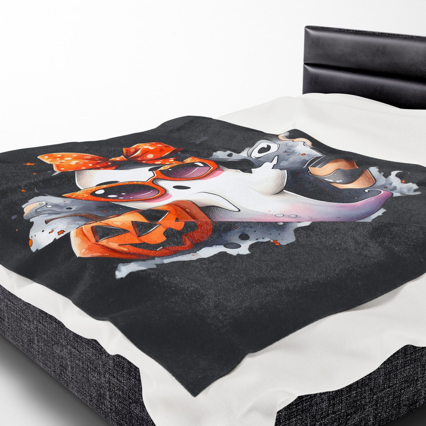 Halloween Ghost Velvet Plush Blanket - Luxury Fall Throw