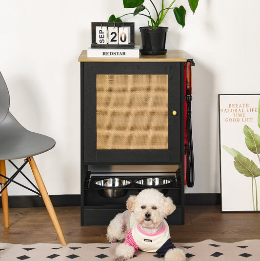Pet Feeding Station 1 Locker and 2 Overhead Dog Bowls