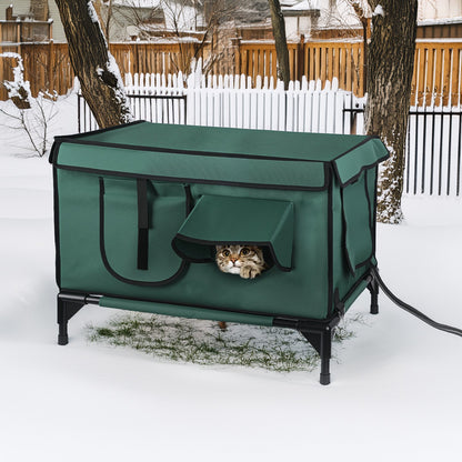 Cat House Heated Outdoor - Weatherproof Insulated Shelter Pad
