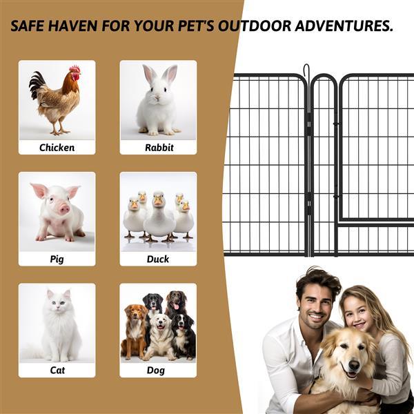 16 Piece Heavy Duty Metal Pet Sports Fence - Exercise Playpen