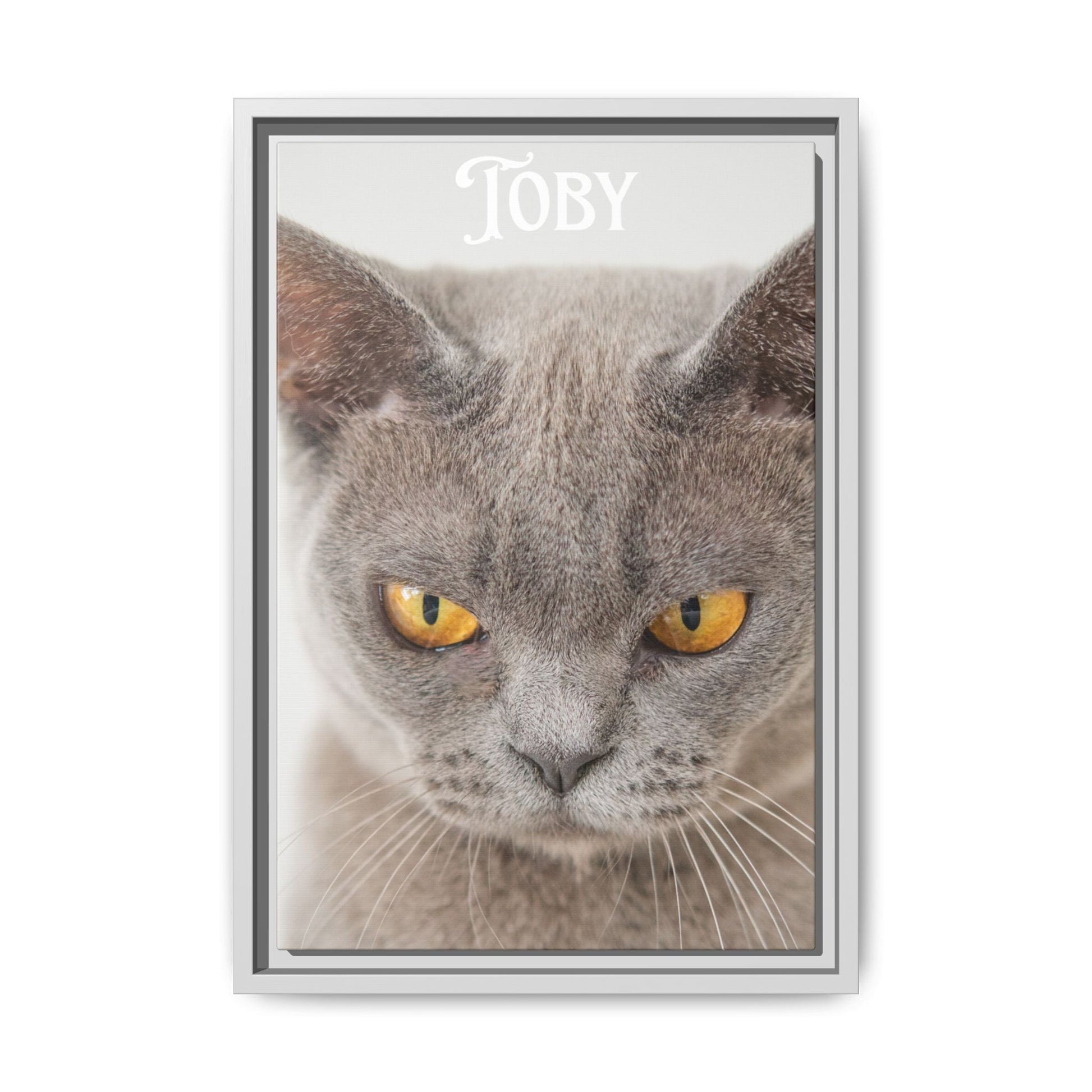 Personalized Photo Wall Art - Framed Matte Canvas Print for Pet Lovers - Customizable Name Print | Purrfect Pet Haven