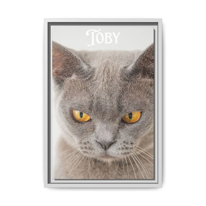 Personalized Photo Wall Art - Framed Matte Canvas Print for Pet Lovers - Customizable Name Print | Purrfect Pet Haven