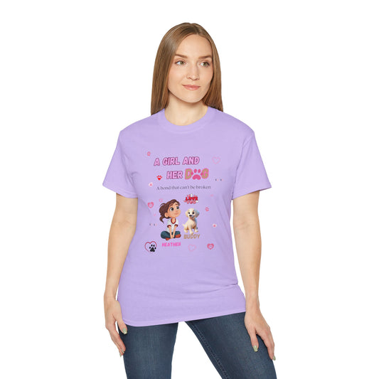 Girl and Her Dog Unisex Tee | Cute Pet Lover Shirt | Personalized Gift | Purrfect Pet Haven