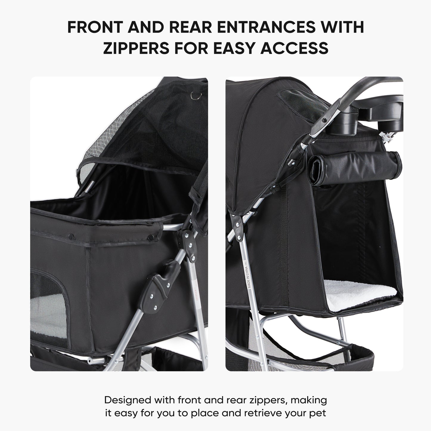 Pet Stroller - Foldable for Small Dogs & Cats