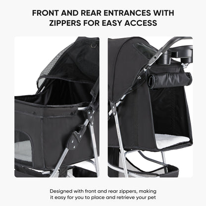 Pet Stroller - Foldable for Small Dogs & Cats