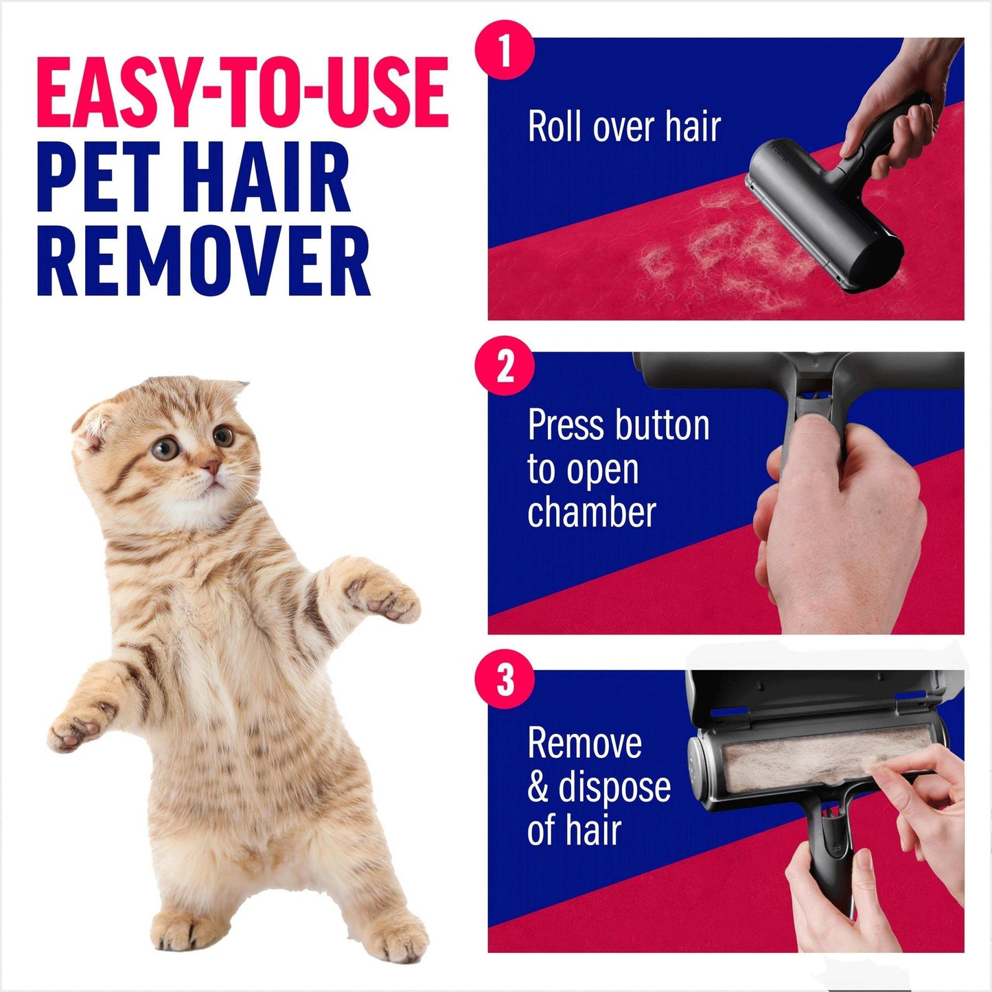 Furniture Pet Hair Remover With Reusable Sticky Applicator