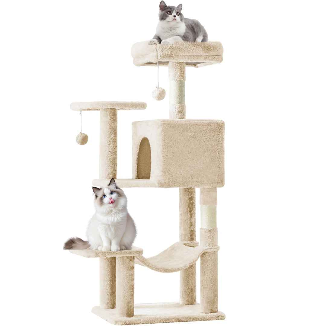 44-Inch Cat Tree - Multi-Level with Hammock & Sisal Posts - Purrfect Pet Haven