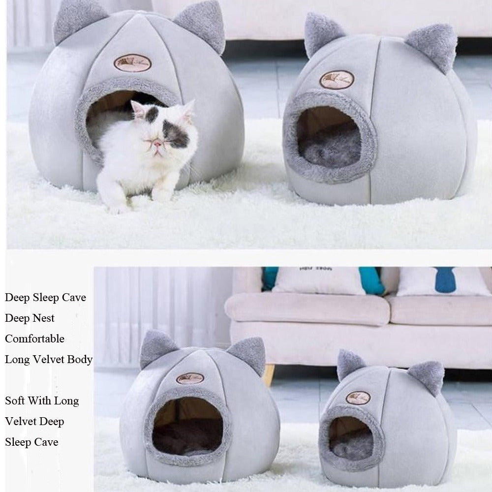 Winter Cat Nest - Large Enclosed Warm Sofa Bed for Cold Weather