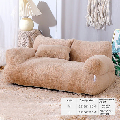Cozy Plush Cat Bed Sofa for Small to Medium Dogs and Cats - Winter Warm Pet Nest | Purrfect Pet Haven