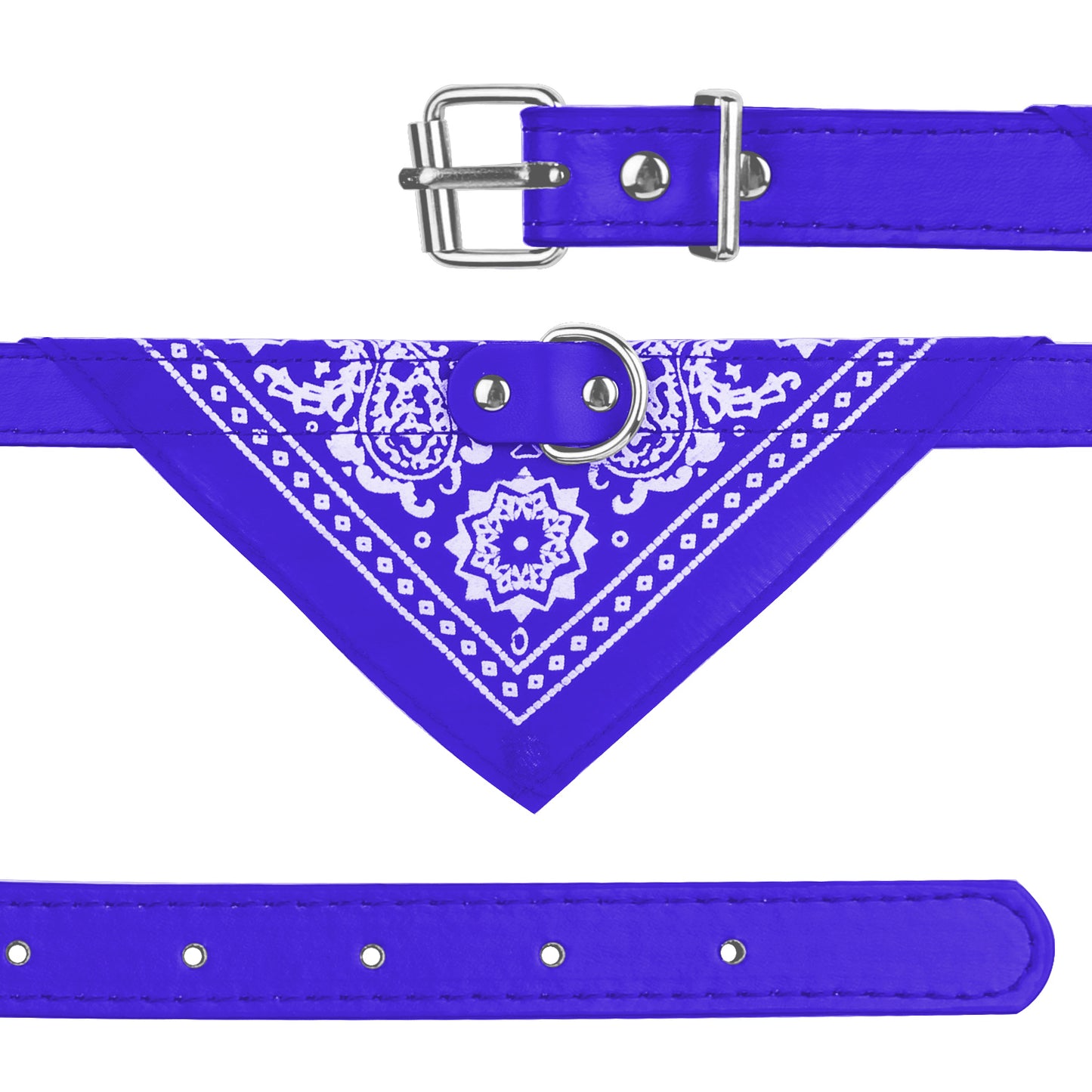 Pet Bandana Collar Adjustable - Leather Triangle Scarf