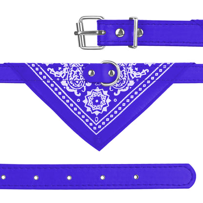 Pet Bandana Collar Adjustable - Leather Triangle Scarf