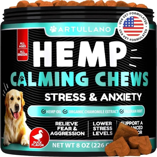 Hemp Calming Chews for Dogs - Anxiety Relief 120 Treats - Purrfect Pet Haven