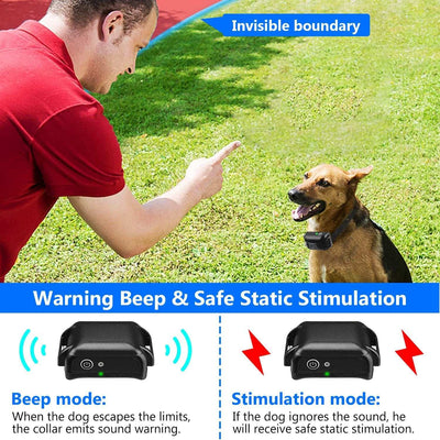 Wireless Electric Dog Fence Pet Shock Boundary Containment System Electric Training Collar For Small Medium Large Dogs
