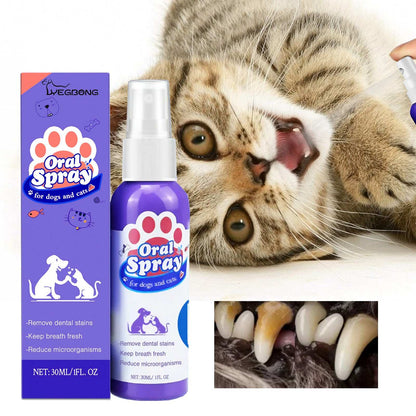 Teeth Cleaning Stain Removal Spray - Fresh Breath Pet Oral Care Spray