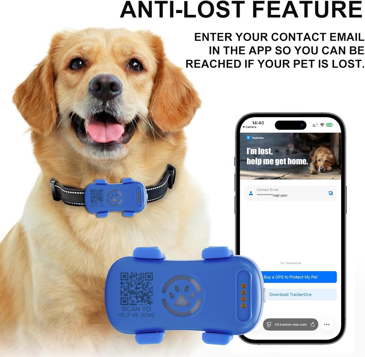Dog GPS Tracker Real Time - Geofence Sound Light IP67