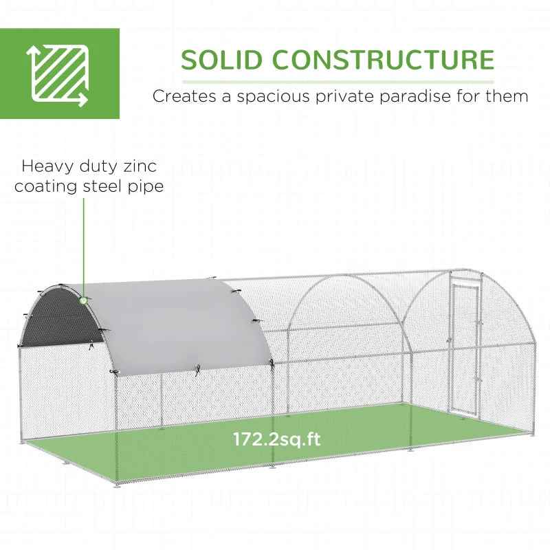 Large Metal Chicken Coop - Waterproof Dome Shaped Cover