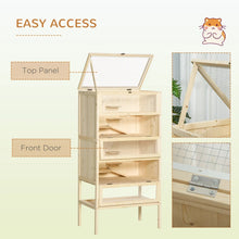 5-Tier Wooden Hamster Cage Mice Habitat Rat Habitat With Openable Top, Front Door And Storage Shelf - Purrfect Pet Haven