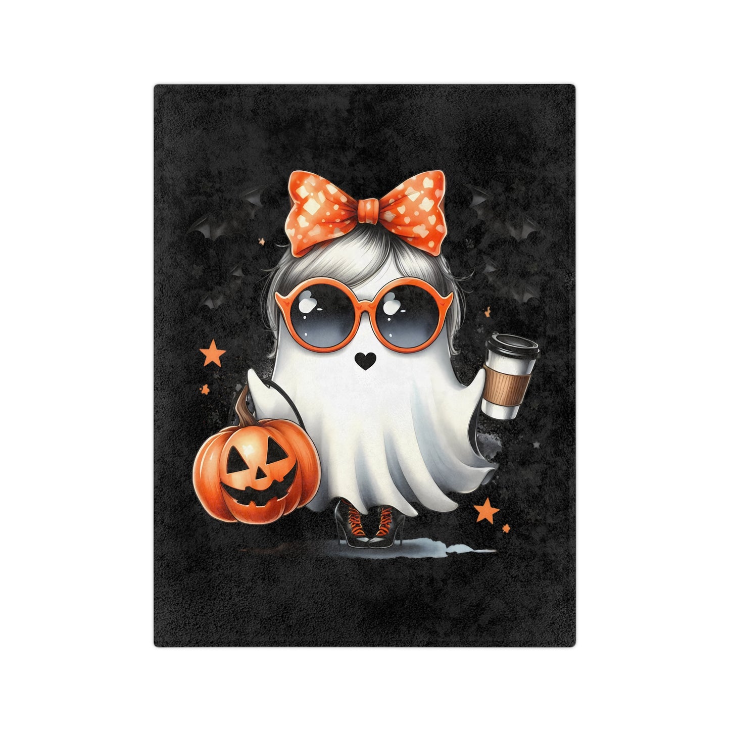 Halloween Ghost Blanket - Cute Spooky Fall Throw Microfiber