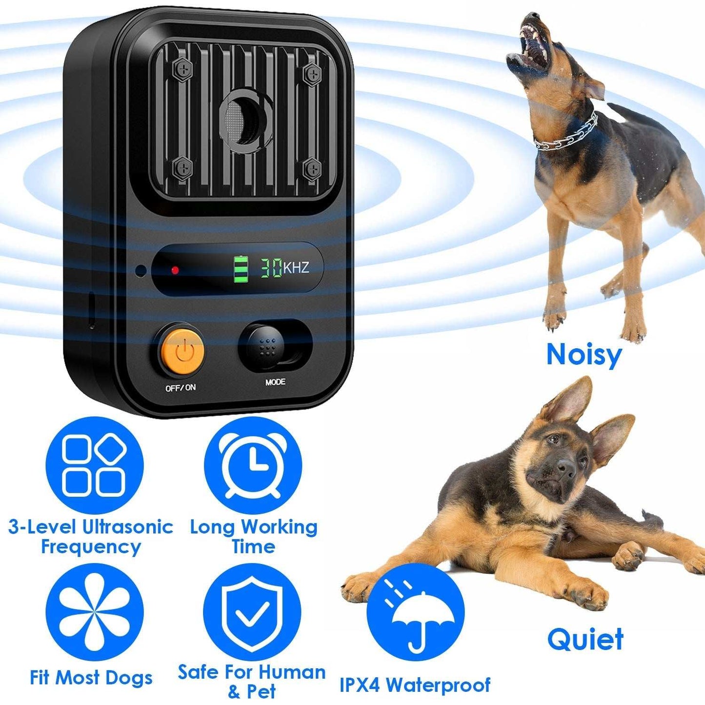 Anti Barking Device For Dogs - Rechargeable Ultrasonic Control
