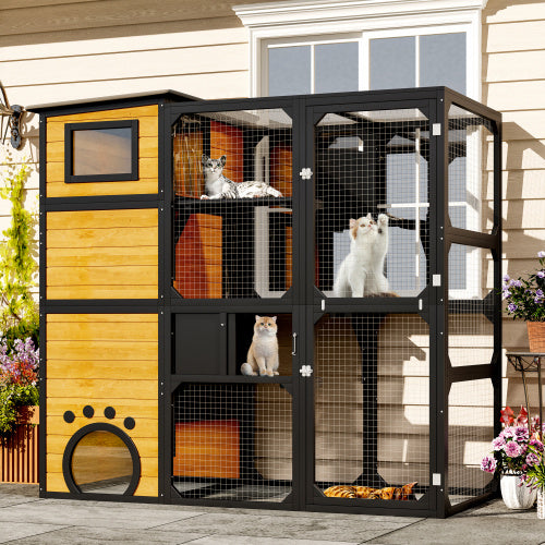 Outdoor Cat Catio - 4-Tier Window Enclosure by GO