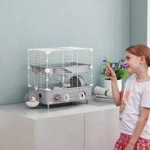 Hamster Haven Cage - 2-Tier Habitat with Wheel & Accessories