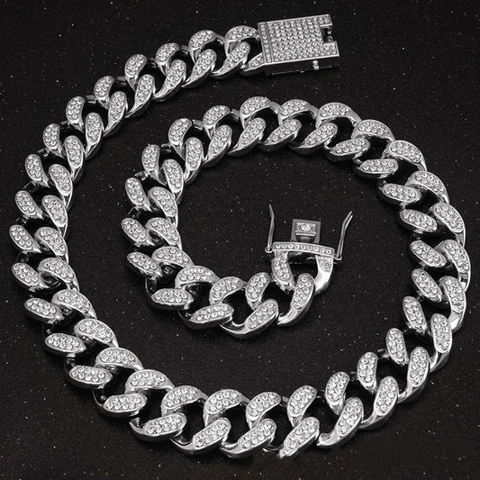 Diamond Bling Dog Cat Collar - Cuban Style Necklace