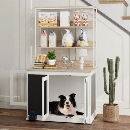 Furniture Dog Crate with Storage - Large Side Table Kennel