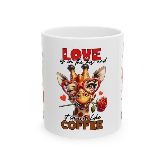 Love & Coffee Ceramic Mug - Cute Giraffe Design, 11oz/15oz | Purrfect Pet Haven