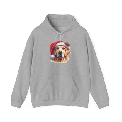 Christmas Golden Retriever Hoodie – Cute Dog in Santa Hat Holiday Sweatshirt