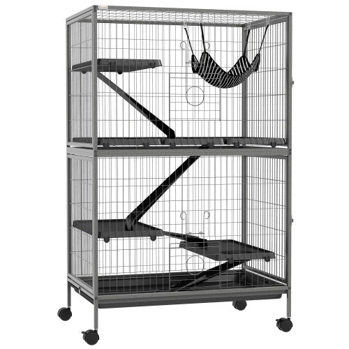 5-Tier Ferret Cage - 50" Tall with Rolling Wheels