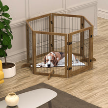 Dog Gate with Door - 6 Panel Pet Fence Barrier 144 Inch