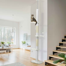  8.4' Floor to Ceiling Cat Tree, Adjustable Height, White