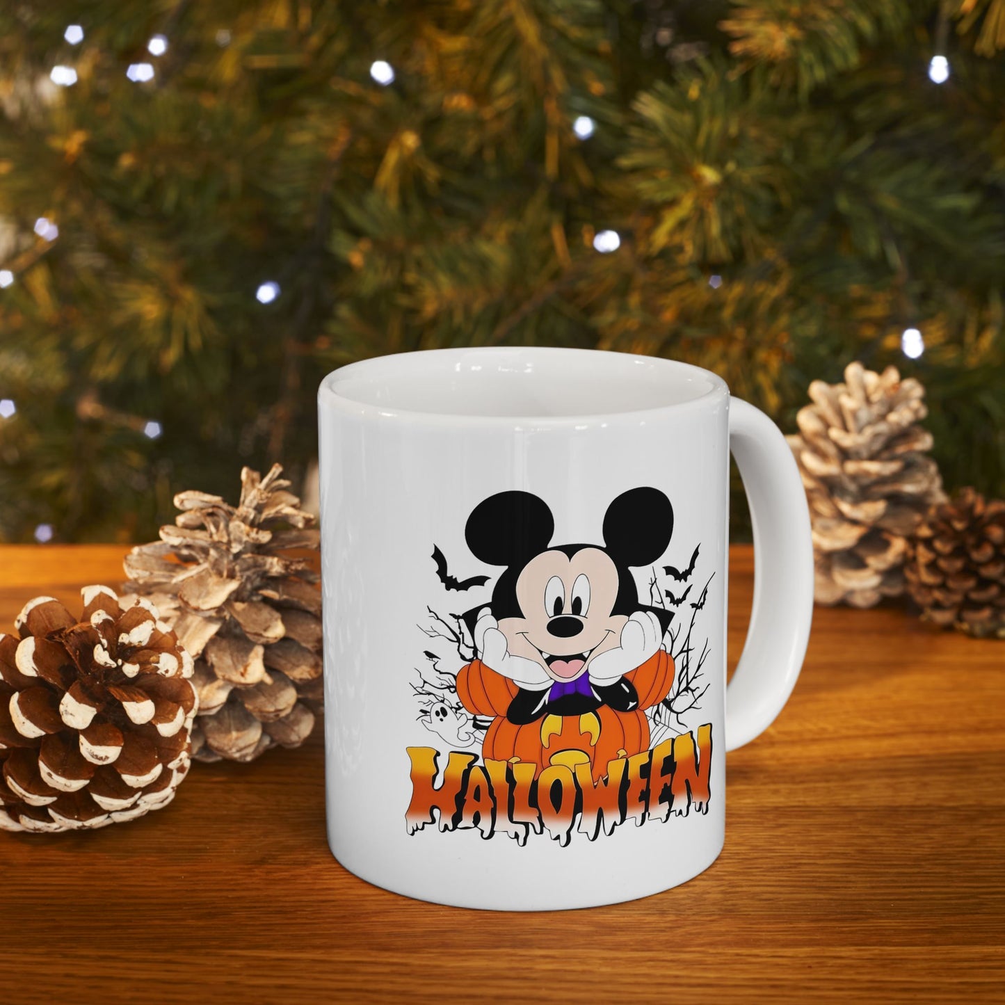 Halloween Ceramic Mug, Spooky Coffee Cup, Trick or Treat Drinkware