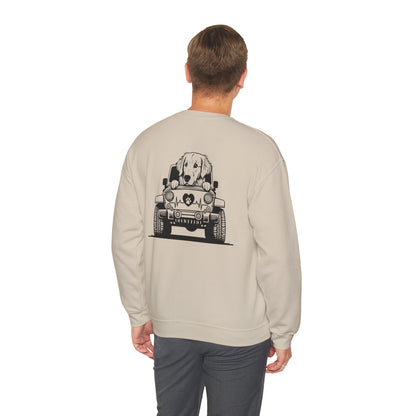 Golden Retriever Jeep Sweatshirt - Dog Lover's Heavy Blend