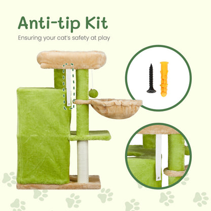 3-inch Yellow-green Speaker-shaped Double-layer Cat House  Hammock Cat Bed