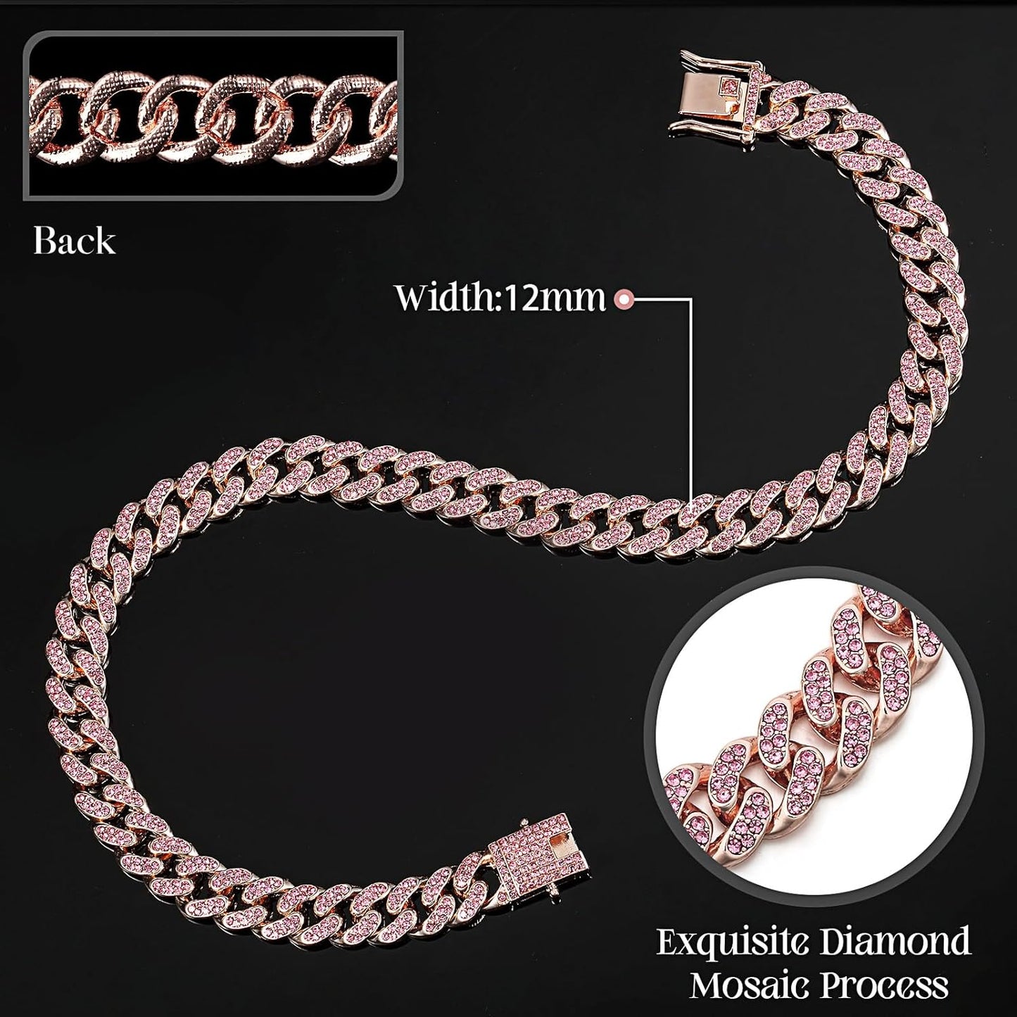 Dog & Cat Metal Chain Crystal Collar Necklace Pet Jewelry - Accessories For Small Medium Large Dogs & Cats