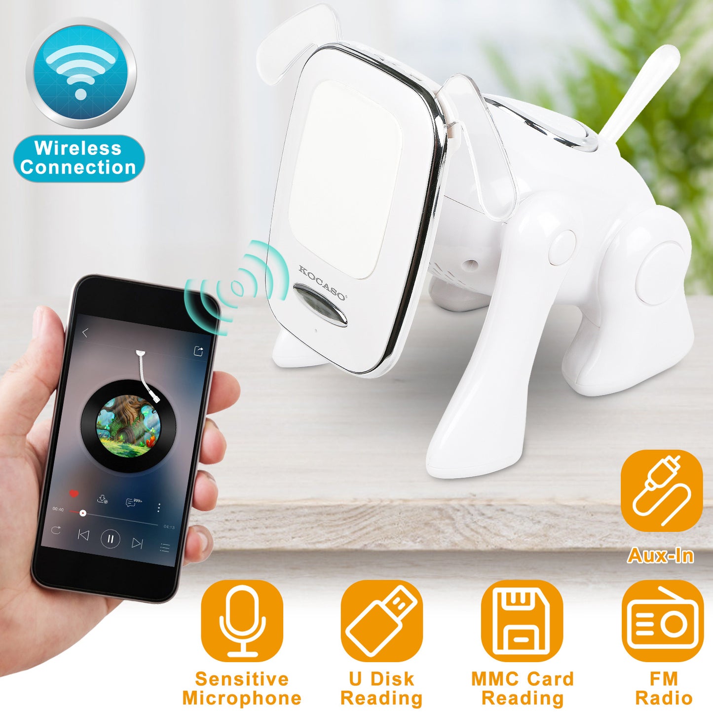 Cute Puppy Dog Wireless Speaker - Portable Bluetooth Music Player