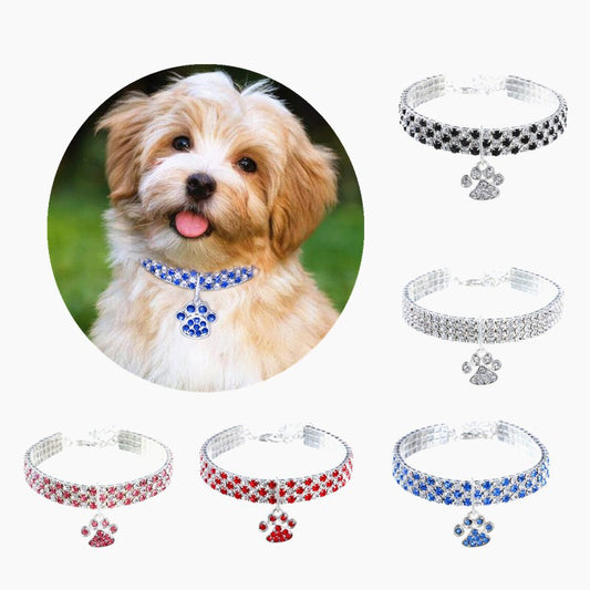 Diamond Mixed Color Dogs And Cats Necklace Ornament Pet Collar