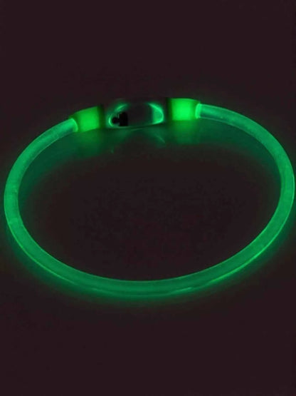 USB Rechargeable Cuttable Full Glow LED Pet Collar for Night Anti-Lost