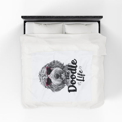 Doodle Life Plush Blanket - Cozy Goldendoodle Lover Gift