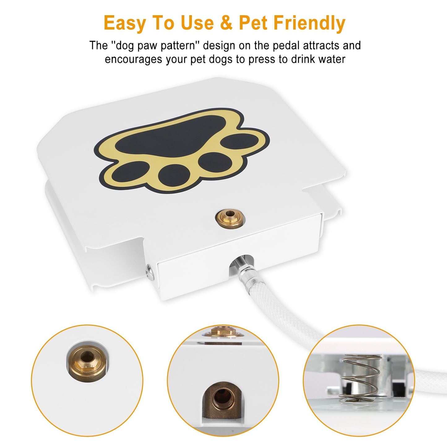 Outdoor Dog Water Fountain - Step-Activated Paw Pedal Dispenser