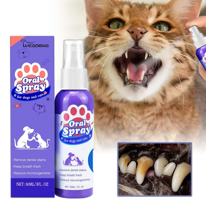 Teeth Cleaning Stain Removal Spray - Fresh Breath Pet Oral Care Spray