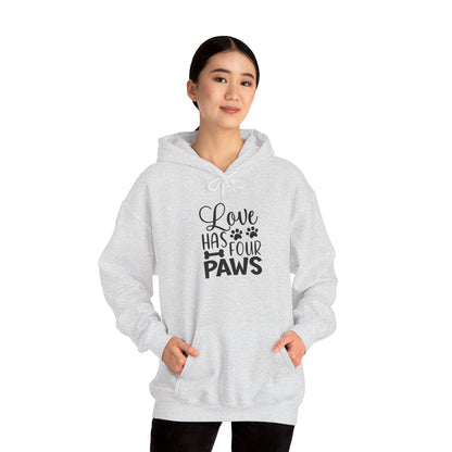 Love Has Four Paws Hoodie – Cozy Unisex Sweatshirt for Pet Lovers | Purrfect Pet Haven