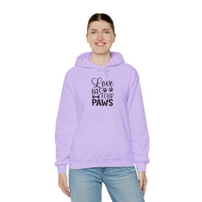 Love Has Four Paws Hoodie – Cozy Unisex Sweatshirt for Pet Lovers | Purrfect Pet Haven