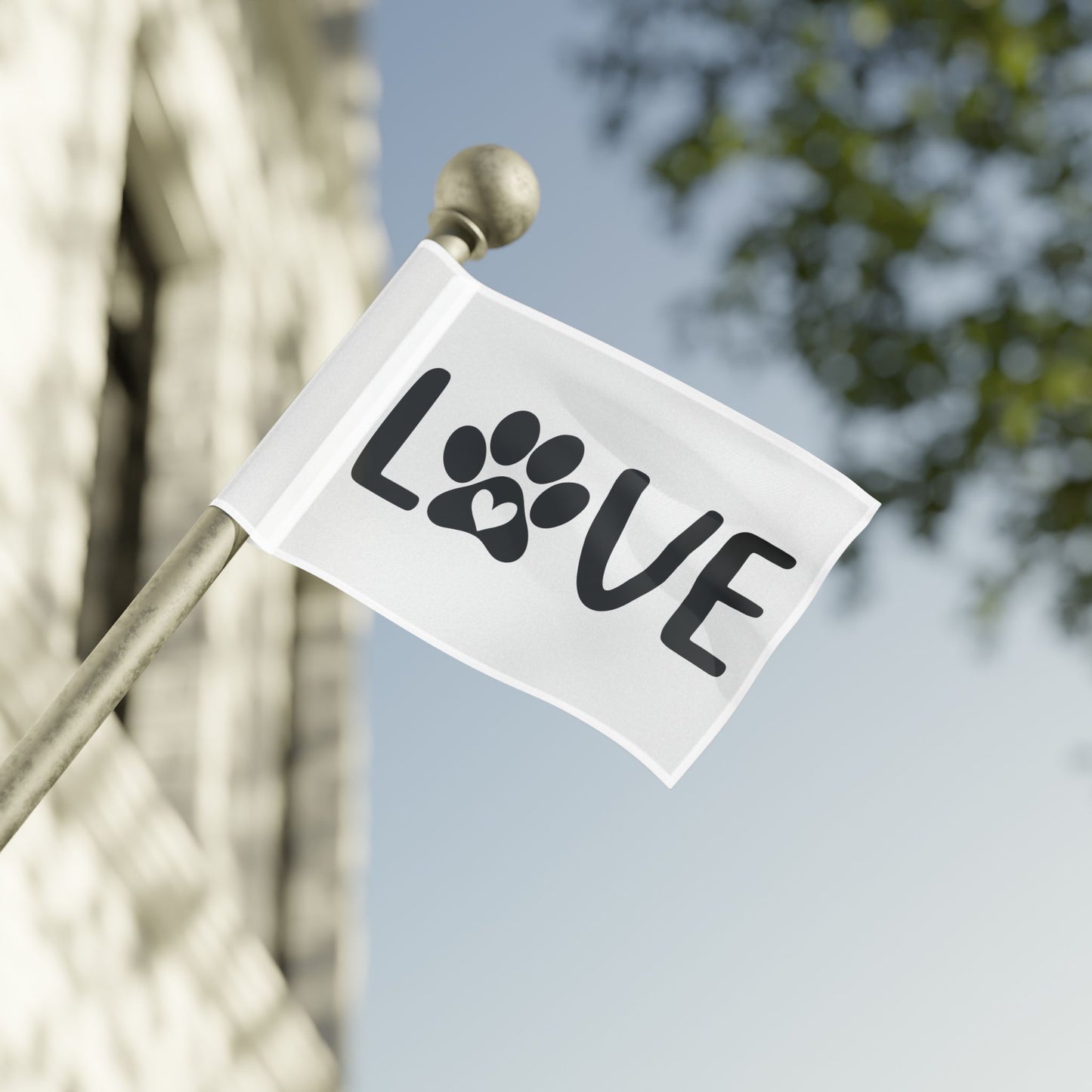 Pet Love Flag - Heart Paw Print Decor