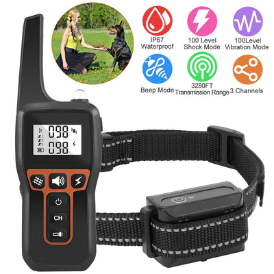 Dog Training Collar - 3280ft Range IP67 Waterproof 3 Modes - Purrfect Pet Haven