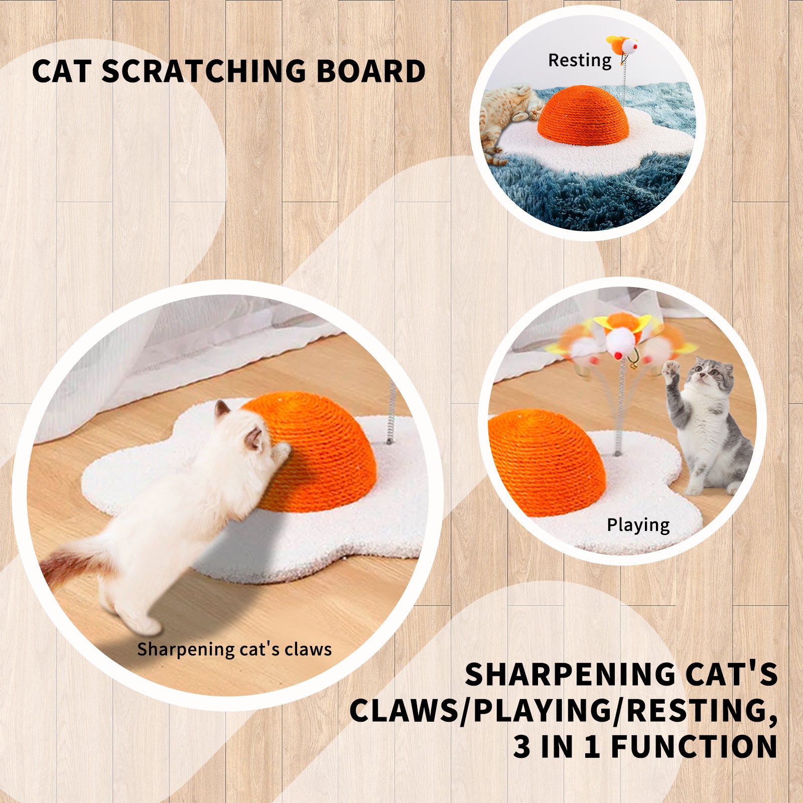Cat Scratcher - 3-in-1 Multi-Functional Design - Purrfect Pet Haven