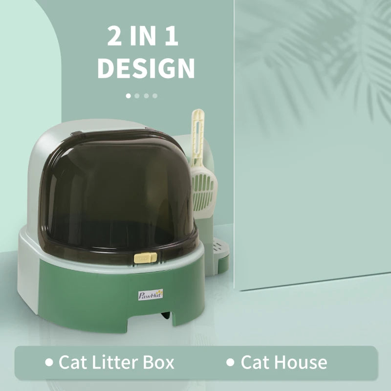 Cat Litter Box - Enclosed Space Capsule with Scoop - Purrfect Pet Haven