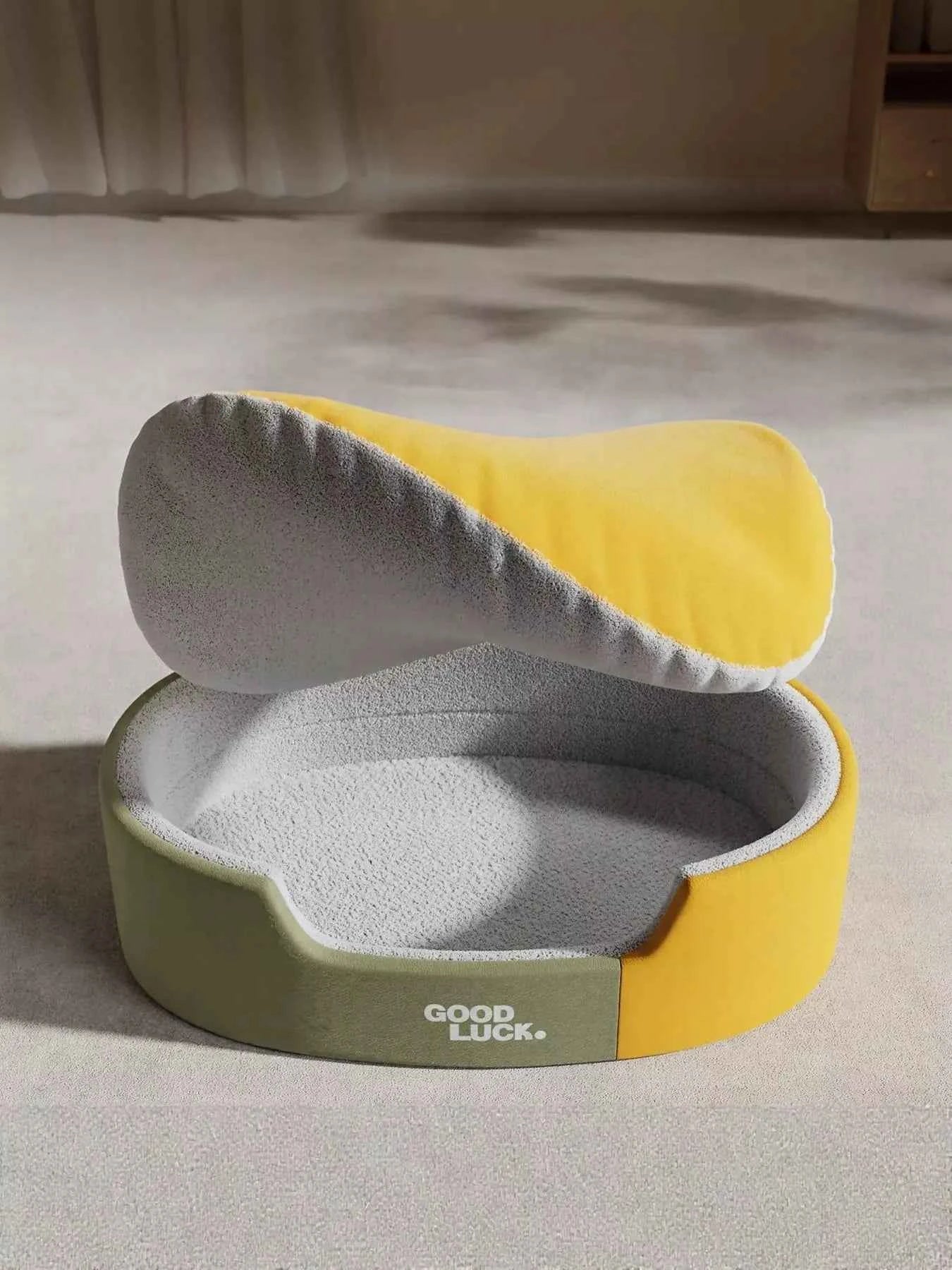 Thickened Oval Two-Tone Plush Pet Nest