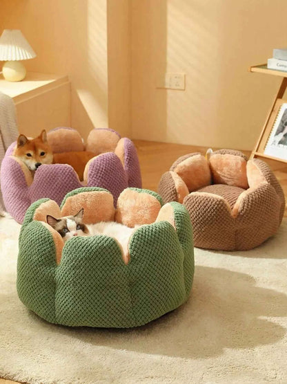 Flower Petal Plush Cozy Pet Nests
